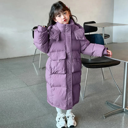 Girls Winter Coat 2025 New Fashionable Childrens Winter Cotton Jacket Little Girl Cotton Coat