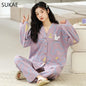 SUKAE New M-5XL Autumn Winter New Cotton Women Pajamas Lady Loungewear Kimono Cardigan Long Sleeves V-neck Homesuit