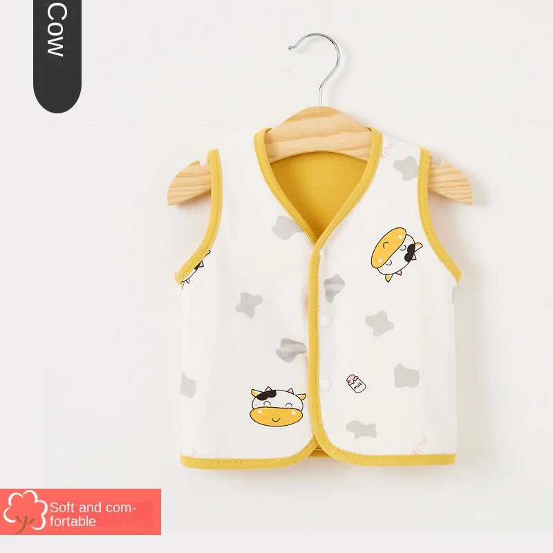 Baby Vest Spring and Autumn Thin Cotton Girls' Sweetheart Waistwear Neonatal Belly Care Boys' Horse Jacket Children's Vest