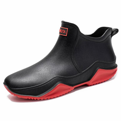 New Rain Shoes Ankle Waterproof Shoes Rain Boots Men Anti-slip Wear-resistant Plush Fashion Kitchen Summer Winter