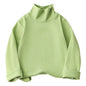 Autumn Winter Long Sleeve Children T-Shirt with Turtleneck Collar for Boys Girls Solid Color Base Shirt Tops Kids Casual Clothes