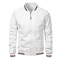 Men's Solid Color Autumn Bomber Jacket - Casual Baseball Outerwear