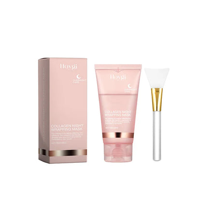 100g Pink Collagen Jelly Cream Peel-off Collagen Night Cream Mask Gentle Essence Shrinks Pores Moisturizes Brighten Serum Gel