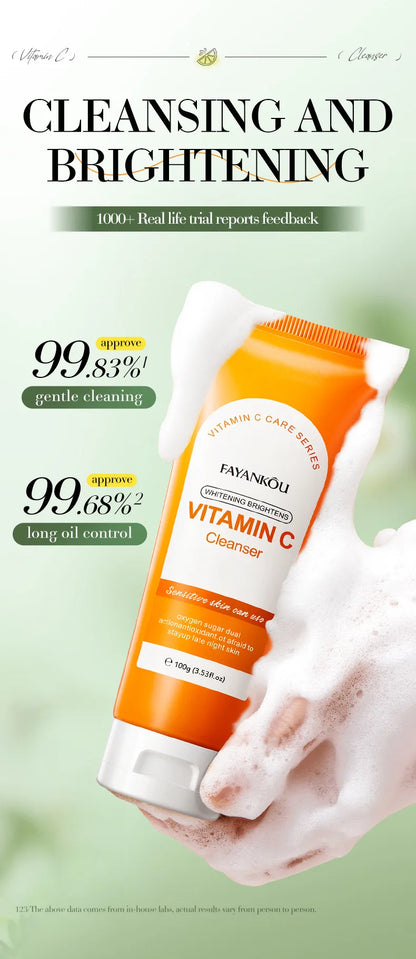 100g Vitamin C Facial Cleanser Face Wash Foam Cleanser Deep Cleansing Moisturizing Brightening Hydrating Skin Care Products