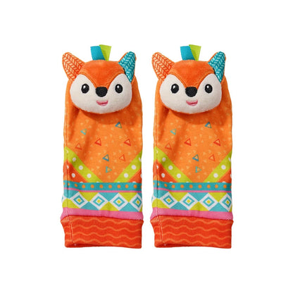 Baby Rattles Socks Toys 0 12 Months Newborn Infant Cartoon Plush Socks Wrist Strap Foot Finder and Wrist Rattles Toys for Babies