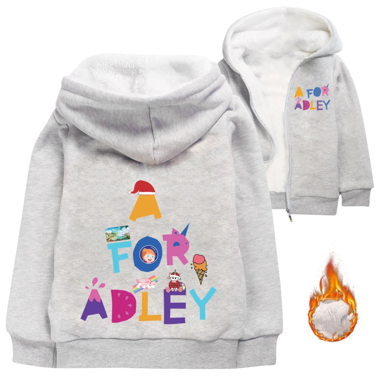 A for Adley Cartoon Boys Coat Children's Clothing for Winter Cotton Kids Parkas Little Girls Zipper Coats Toddlers Baby Jacket