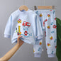 2025 New Kids Boys Girls Pajama Sets Cartoon Print Long Sleeve Cute T-Shirt Tops with Pants Toddler Baby Autumn Sleeping Clothes