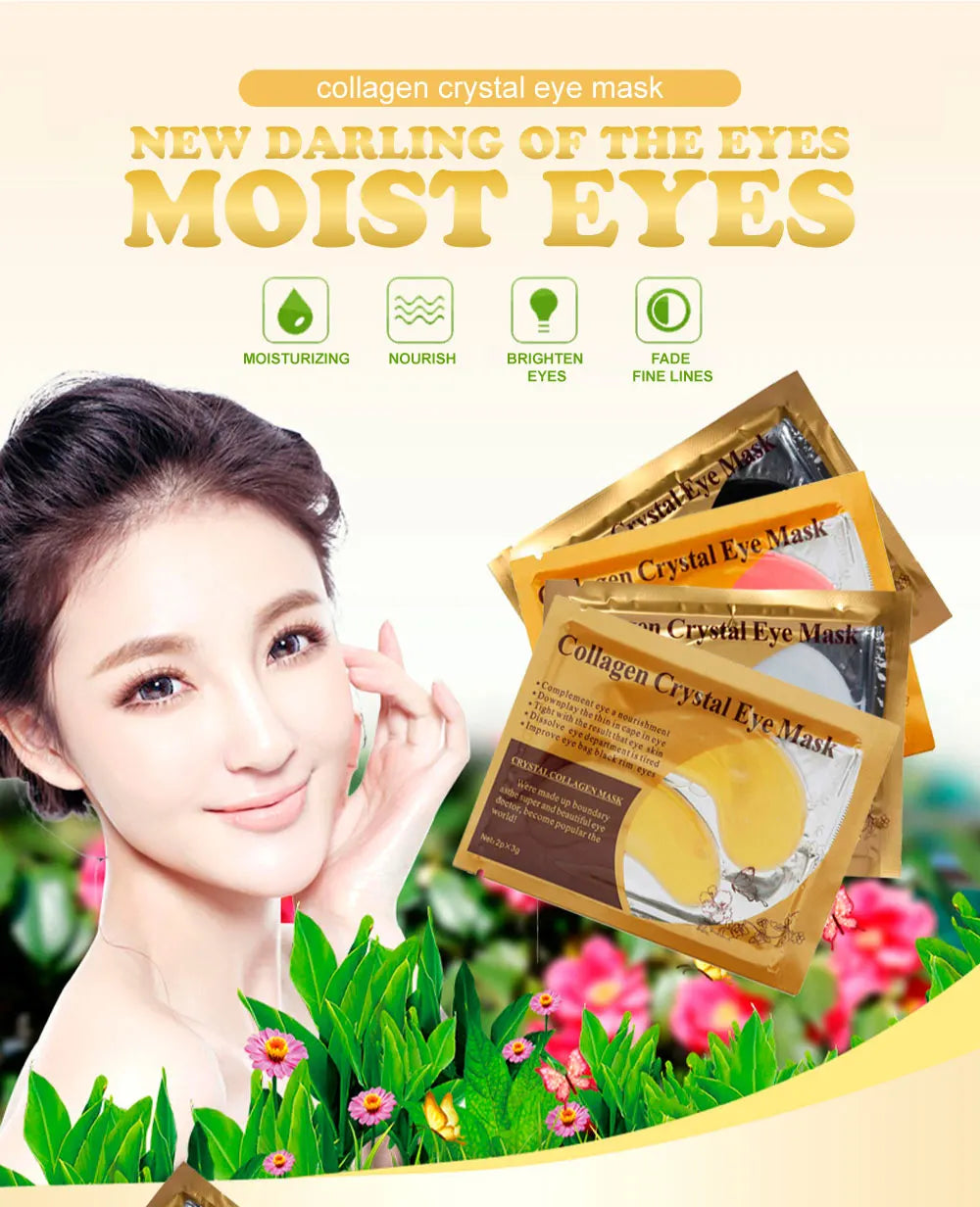 20Pcs=10Pairs Gold Collagen Crystal Eye Mask skincare Eye Patches Firming Moisturizing Nourishing Eye Skin Care Products