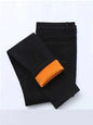 Winter high waist jeans women Thick warm stretch skinny pencil pants Female Simple casual black  trousers