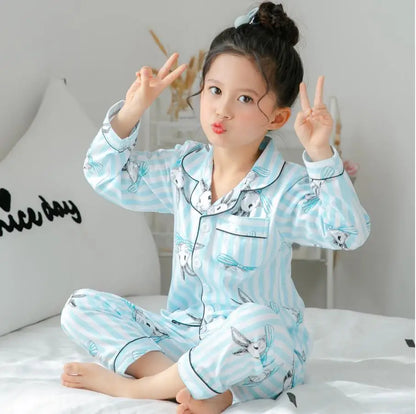 Sping Autumn Baby Girls Clothes Pajamas Sets Boy Pyjamas Kids Homewear Cotton Nightwear Children's Indoor Clothing Pijamas Suit