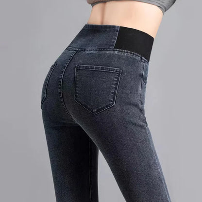 Over size 38 Elastic Waist Skinny Jeans Women Spring Slim Stretch Denim Pants Vintage Pencil Vaqueros Mom Pantalones De Mujer