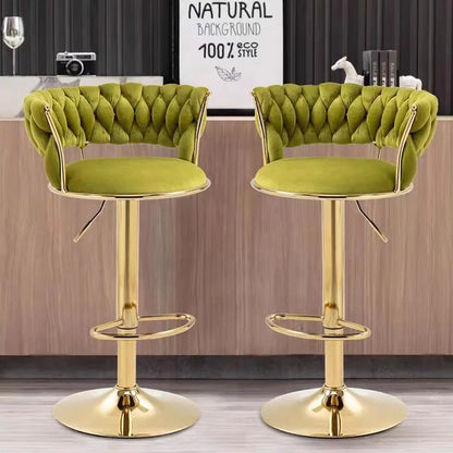 Custom，Bar Chair Home Tall Nordic Metal Luxury Gold Swivel Kitchen Velvet High Modern Cheap Stools Chair Bar Furniture For Bar