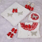 5pcs Newborn Baby Lace Girl Outfits Set Kids Clothing Real Cotton Infant Care Products Body Suit Shirt Pants