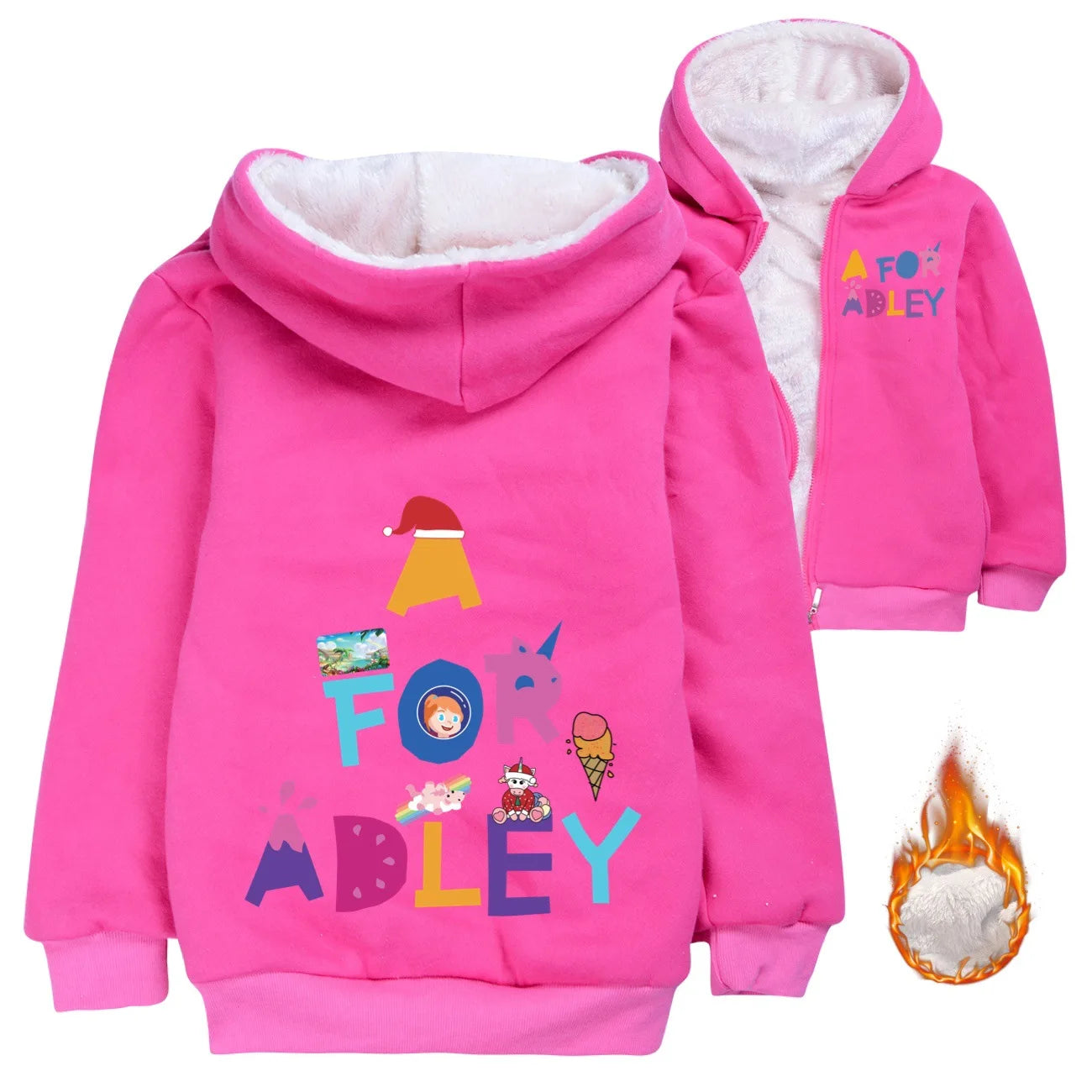 A for Adley Cartoon Boys Coat Children's Clothing for Winter Cotton Kids Parkas Little Girls Zipper Coats Toddlers Baby Jacket