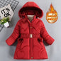 Girls Jacket Furball Thicken Warm Little Princess Coat Hooded Zipper Fur Collar Outerwear Autumn Winter 4 5 6 7 8 9 10 New Years