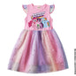 New Girls Mid-length Dress Flying Sleeves Round Neck My Little Baby girl pony Summer Dress Net Gauze Princess Dress