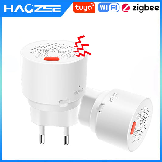 Tuya Wifi Zigbee Smart Natural Gas Sensor Combustible Household Smart LPG Gas Leakage Alarm Detector Fire Security Protection