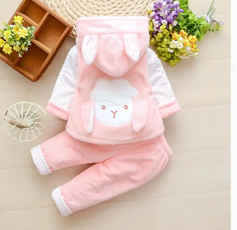 Baby girl's thin cotton three-piece suit