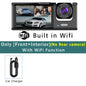 WiFi 3 Channel Mini Car DVR Three Way Dash Cam Inside Vehicle Camera DVRs Recorder FHD 1080P Video Dashcam Camcorder Black Box