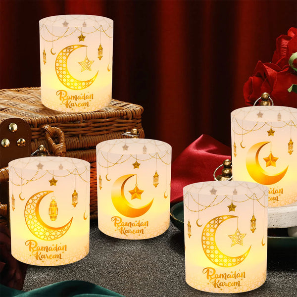 6pcs Ramadan Kareem Paper Lanterns Lampshade Eid Mubarak Ramadan Decoration For Home 2025 Islamic Muslim Party Eid Al Adha Gift