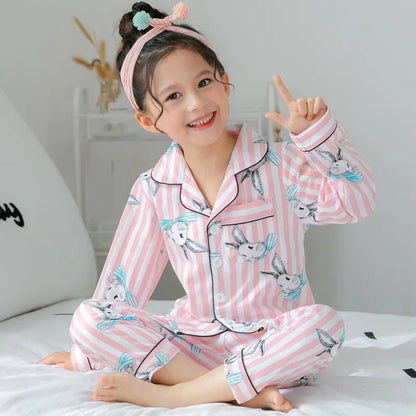 Sping Autumn Baby Girls Clothes Pajamas Sets Boy Pyjamas Kids Homewear Cotton Nightwear Children's Indoor Clothing Pijamas Suit