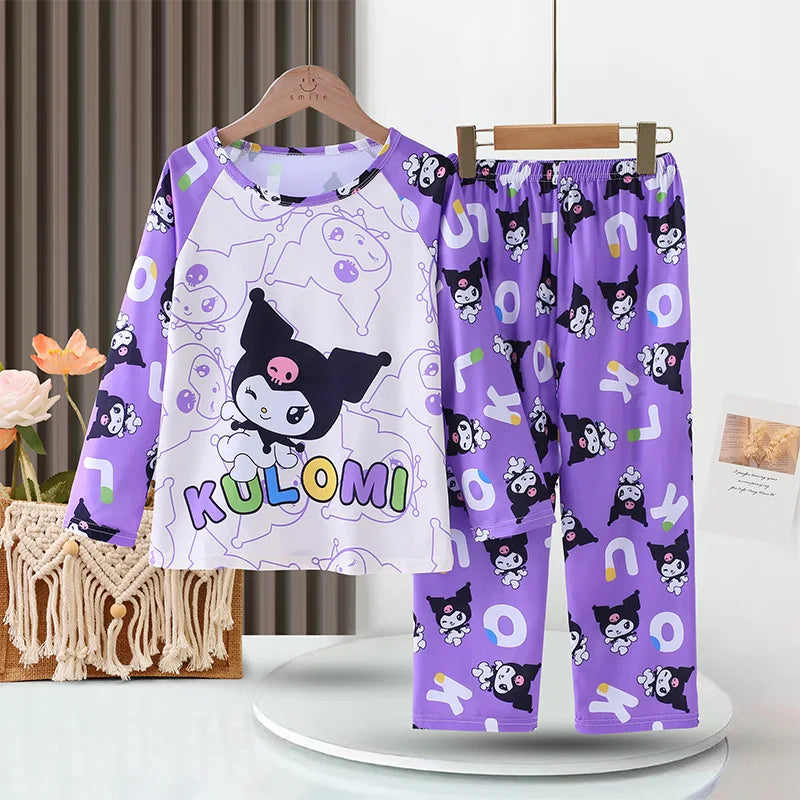 Miniso Winter Autumn Children's Pajamas Set 2025 Cute Anime Cartoon Kids Pijama Long Sleeve Sleepwear Cute Boy Girl Gifts