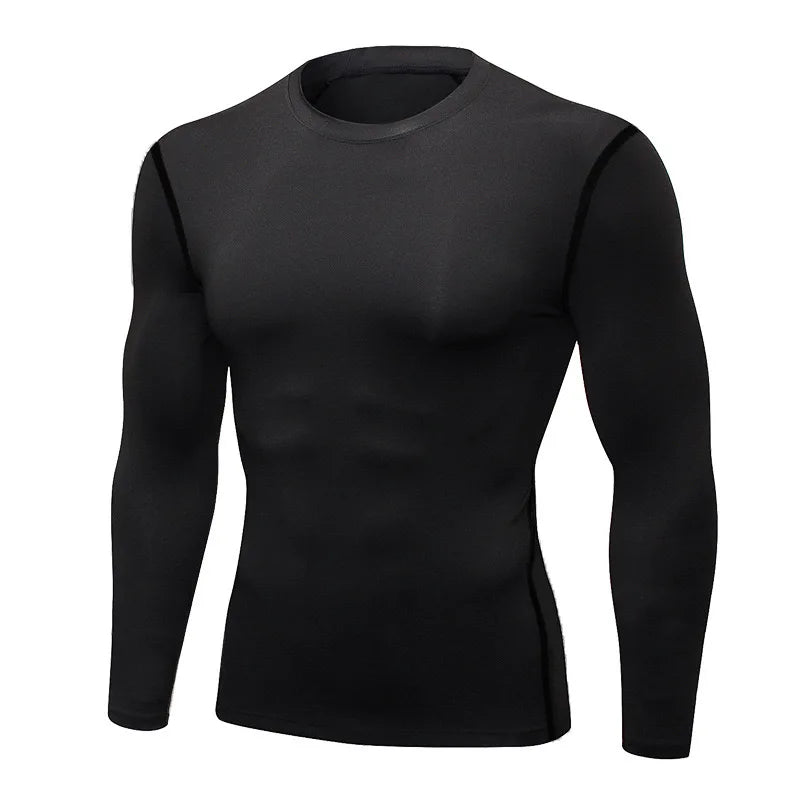 Men's Long-sleeved Thermal Underwear Male Thin Tight Fitting Fast Dry Elastic Fitness Tops Man Autumn Winter Sprots Wear