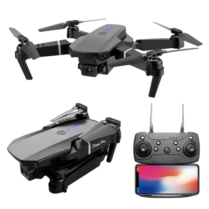 2025 New E88 Pro WIFI FPV Drone Wide Angle HD 4K 1080P Camera Height Hold RC Foldable Quadcopter Dron Helicopter Toys Kids Gift