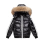 AS Winter kids Down Jackets bomber design coats with nature fur