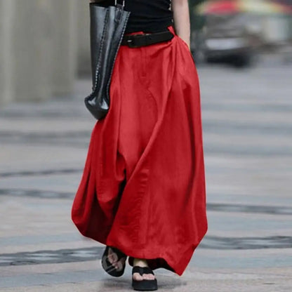 Vintage Summer Skirts Women High Waist Solid Cotton Skirt Saia Female Beach Maxi Long Skirts Jupe Faldas