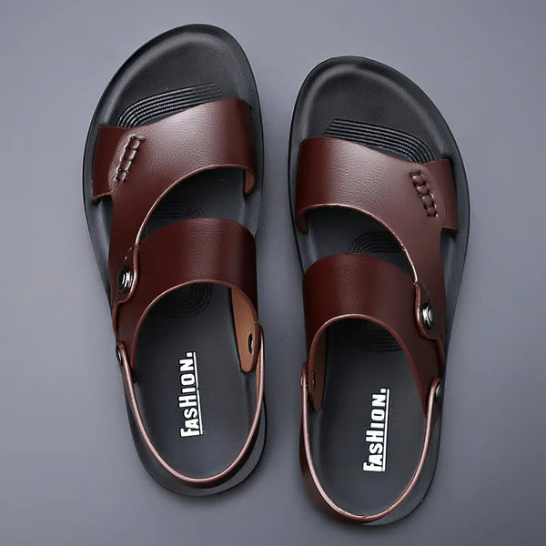 Summer New Shoes for Men Fashion Genuine Leather Sandals Cow Leather Casual Man Cool Beach Shoes