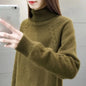 Women's Turtleneck Sweater Fall Winter New Loose Warm Knit Pullover Tops Candy Colors Knitwear Jumper Korean Soft Casual Poleras