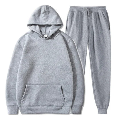 Basic Fleece Hoodies And Sweat Pants Set Men Jogger Set Wholesale Track Suit Sportswear Tracksuits Unisex Ensemble Jogging Homme