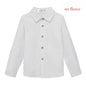 Winter Boys White Shirts Fleece Warm School Children Class Shirts Casual Cotton All-match Kids Long Sleeve Blouse Tops 2 To 12 Y