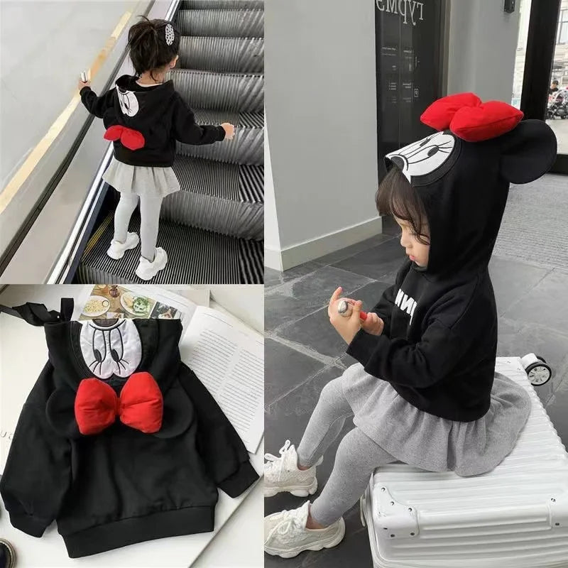 Autumn Winter Baby Boys Jacket Cartoon Mickey Minnie Daisy Kids Warm Coat Girls Hoodies Thick Parka Children Clothing Outerwear