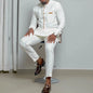 White Kaftan Men's Suit Embroidery Floral Top Pants Kaunda Suit African Casual Outfits Wear Traditional 2PCS Set Wedding Tuxedo