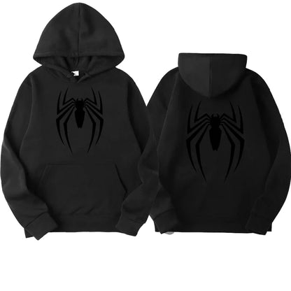 Autumn and Winter New Men's Hoodie Street Fashion Spider Print Sweatshirt Fleece Casual Fun Loose Hoodie Spiderman Men's Top