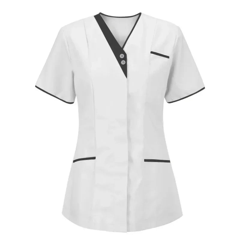 2025 New Hospital Hand Washing Clothes Tops Pure Cotton Skin Friendly Nursing Work Clothes Tops Waiter Uniform Work Clothes