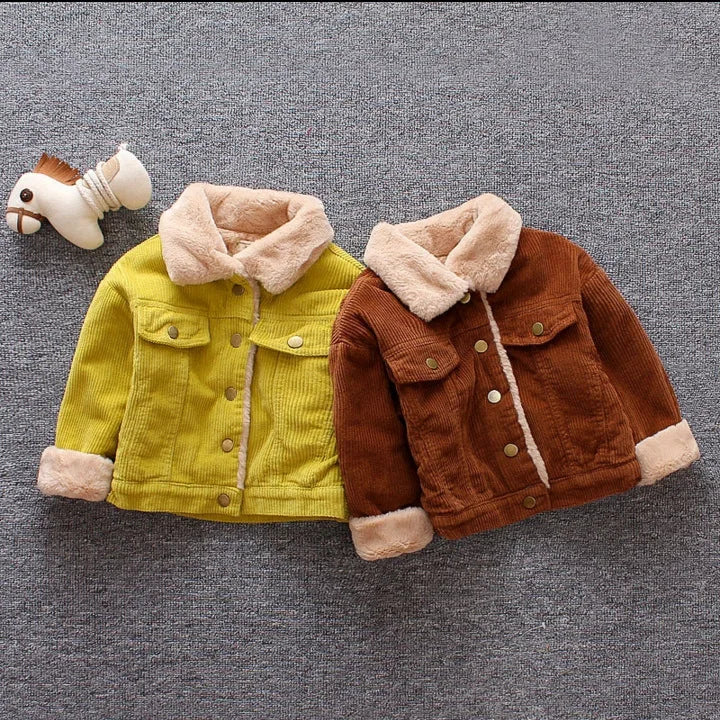 Autumn Winter Toddler Children Jacket For Girls Fur Keep Warm Baby Boys Long Sleeved Coat Children Sport Outerwear