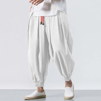 2025 New Fashion Drawstring Harem Pants Men’S Baggy Jogging Pants Japanese Men Crotch Wide Leg Pants Male Casual Loose Trousers