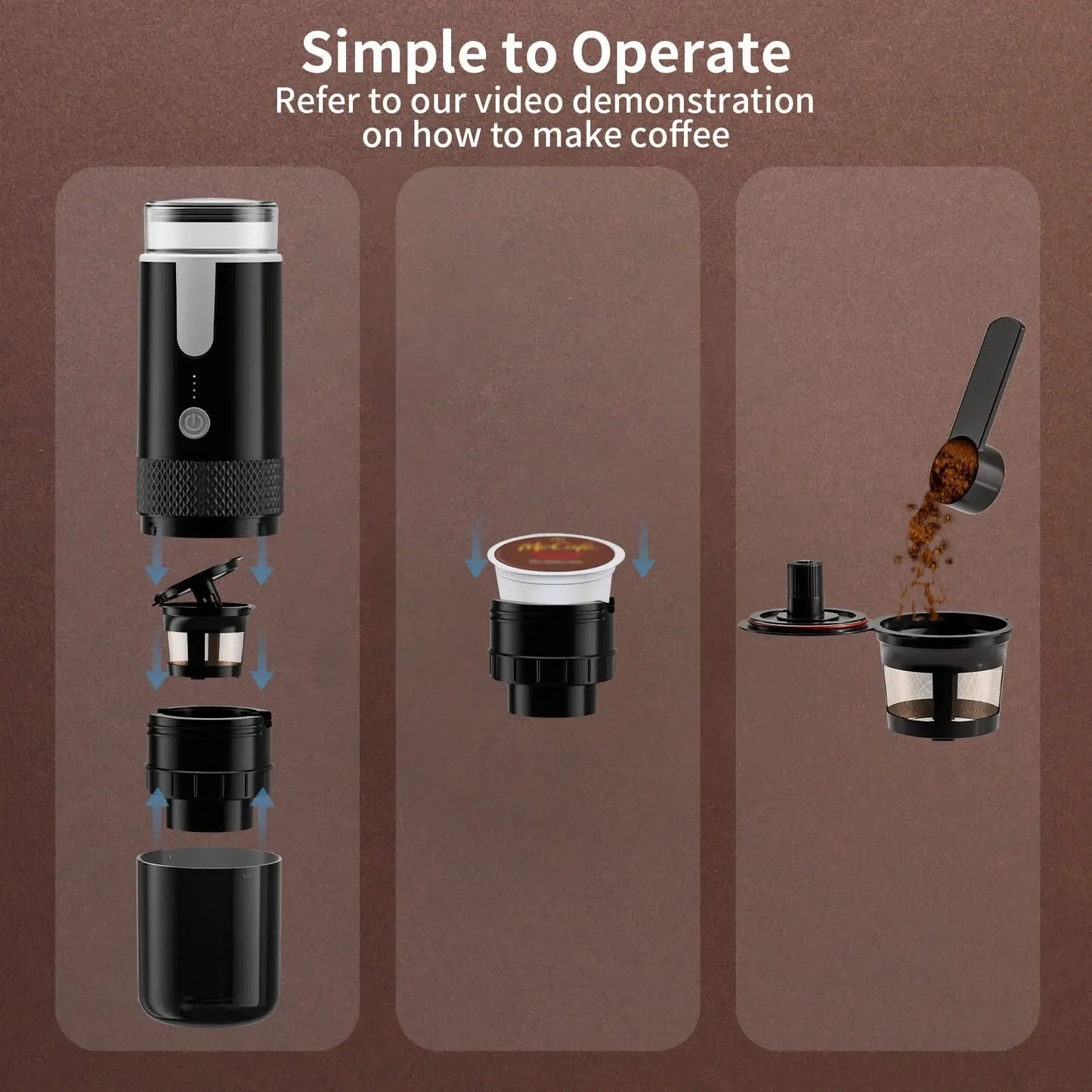 New Wireless Portable Coffee Machine Household small Rechargeable handheld Espresso outdoor capsule Portable coffee maker