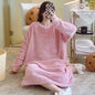 Women Winter Night Dress Warm Flannel Large Size 6XL Thick Nightgowns Warm Sleepwear Nightwear Pajamas sets Lounge Set Home Wear