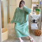 Women Winter Night Dress Warm Flannel Large Size 6XL Thick Nightgowns Warm Sleepwear Nightwear Pajamas sets Lounge Set Home Wear