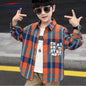 2-16Year Autumn Winter Fashion Kids Boys Long Sleeve Plaid Shirts Thick Wool Tops Kids Children Cotton Blouse Casual Clothes