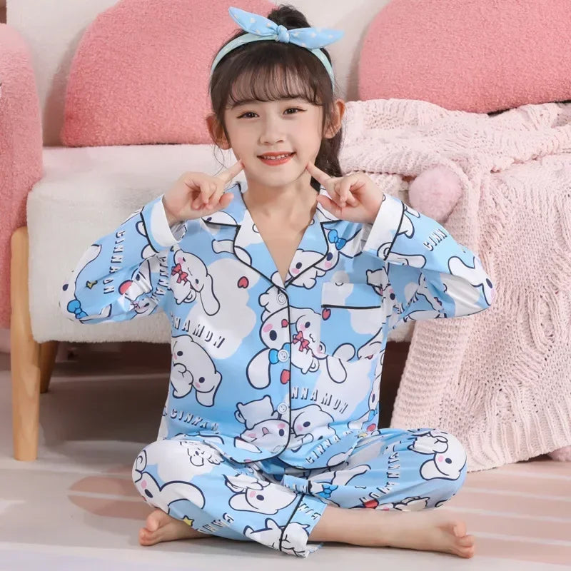 New Miniso Autumn Children Pajama Sets Girl Sleepwear Winter Kawaii Anime Kids Pijamas Boy Homewear Clothes Cute Loungewear