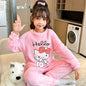 2025 Autumn Winter Flannel Children Pajama Sets Miniso Anime Cartoon Boy Girl Warm Sleepwear Cute Pijama Kids Homewear Clothes