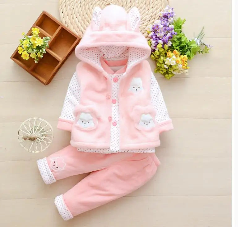 Baby girl's thin cotton three-piece suit