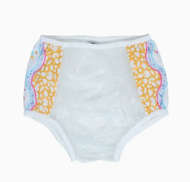 ABDL PVC Transparent Plastic Underpants Soft Silent Reusable Waterproof Adult Baby Diaper Pants Coat Incontinence Panties