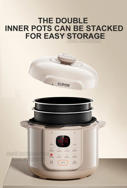 SUPOR Electric Pressure Cooker 5L Rice Cooker 70Kpa Multifunction Fast Cooking Stew Bones Beef Porridge For Kitchen SY-50YC5006