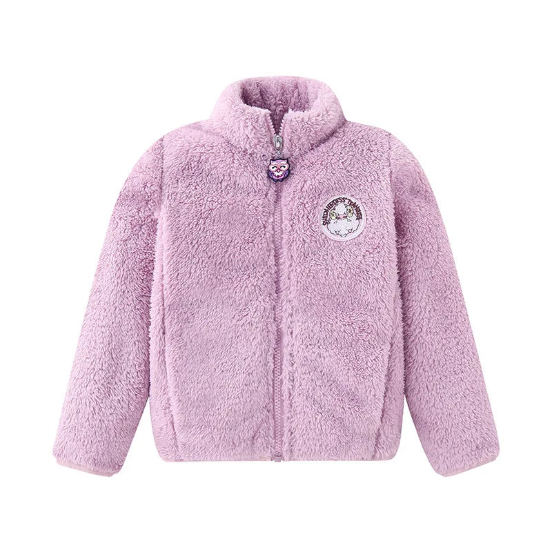 4 5 6 7 8 9 10 Years Winter Girls Jacket Warm Fashion Furball Little Princess Coat Hooded Zipper Girls Outerwear Kids Clothes